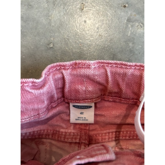 Girl's Old Navy 4T Jean Shorts - Pink, White, and Orange -‎ Excellent Condition - Picture 3 of 4